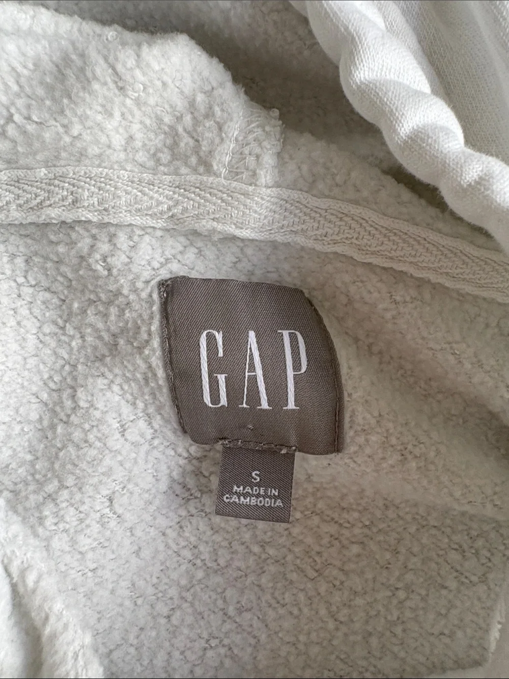 GAP White Crewneck Hoodie with Navy Logo